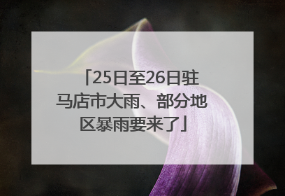 25日至26日驻马店市大雨、部分地区暴雨要来了